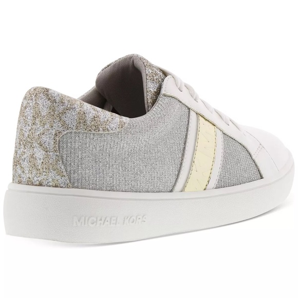 Michael Kors Toddler Girls Jem Square Sneakers in Silver-Gold Size 6 - Picture 4 of 16